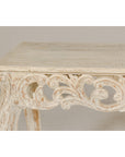 Rococo Style Painted Console Table with Carved Apron and Distressed Finish-11. Asian & Chinese Furniture, Art, Antiques, Vintage Home Décor for sale at FEA Home