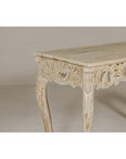 Rococo Style Painted Console Table with Carved Apron and Distressed Finish-15. Asian & Chinese Furniture, Art, Antiques, Vintage Home Décor for sale at FEA Home