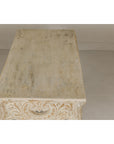 Rococo Style Painted Console Table with Carved Apron and Distressed Finish-17. Asian & Chinese Furniture, Art, Antiques, Vintage Home Décor for sale at FEA Home