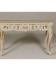 Rococo Style Painted Console Table with Carved Apron and Distressed Finish-19. Asian & Chinese Furniture, Art, Antiques, Vintage Home Décor for sale at FEA Home