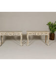 Rococo Style Painted Console Table with Carved Apron and Distressed Finish-3. Asian & Chinese Furniture, Art, Antiques, Vintage Home Décor for sale at FEA Home