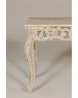 Rococo Style Painted Console Table with Carved Apron and Distressed Finish-8. Asian & Chinese Furniture, Art, Antiques, Vintage Home Décor for sale at FEA Home