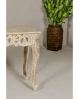 Rococo Style Painted Console Table with Carved Apron and Distressed Finish-9. Asian & Chinese Furniture, Art, Antiques, Vintage Home Décor for sale at FEA Home