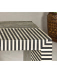 Contemporary Minimalist White and Black Striped Console Table with Bone Inlay-10. Asian & Chinese Furniture, Art, Antiques, Vintage Home Décor for sale at FEA Home