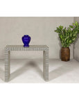 Contemporary Minimalist White and Black Striped Console Table with Bone Inlay-11. Asian & Chinese Furniture, Art, Antiques, Vintage Home Décor for sale at FEA Home