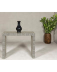 Contemporary Minimalist White and Black Striped Console Table with Bone Inlay-12. Asian & Chinese Furniture, Art, Antiques, Vintage Home Décor for sale at FEA Home
