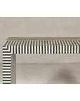 Contemporary Minimalist White and Black Striped Console Table with Bone Inlay-5. Asian & Chinese Furniture, Art, Antiques, Vintage Home Décor for sale at FEA Home