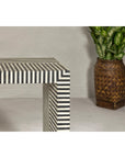 Contemporary Minimalist White and Black Striped Console Table with Bone Inlay-6. Asian & Chinese Furniture, Art, Antiques, Vintage Home Décor for sale at FEA Home