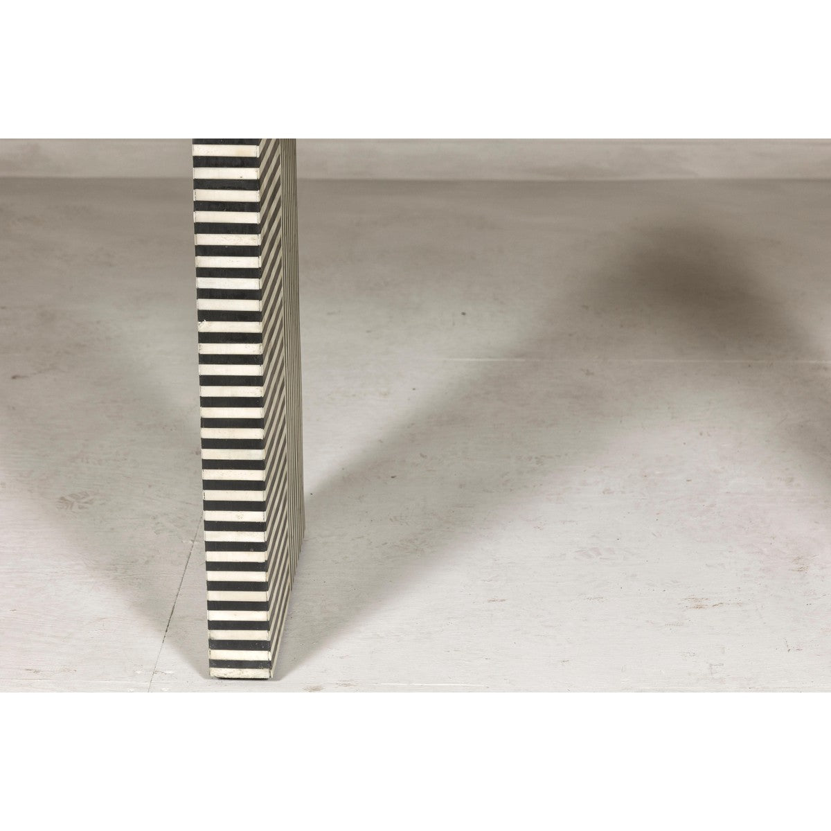 Contemporary Minimalist White and Black Striped Console Table with Bone Inlay-7. Asian & Chinese Furniture, Art, Antiques, Vintage Home Décor for sale at FEA Home