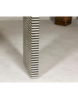 Contemporary Minimalist White and Black Striped Console Table with Bone Inlay-8. Asian & Chinese Furniture, Art, Antiques, Vintage Home Décor for sale at FEA Home