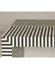 Contemporary Minimalist White and Black Striped Console Table with Bone Inlay-9. Asian & Chinese Furniture, Art, Antiques, Vintage Home Décor for sale at FEA Home