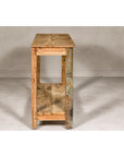 Mughal Style Distressed Polychrome Console Table with Carved Apron with Shelf-13. Asian & Chinese Furniture, Art, Antiques, Vintage Home Décor for sale at FEA Home