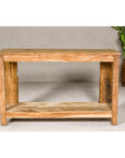 Mughal Style Distressed Polychrome Console Table with Carved Apron with Shelf-16. Asian & Chinese Furniture, Art, Antiques, Vintage Home Décor for sale at FEA Home