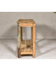 Mughal Style Distressed Polychrome Console Table with Carved Apron with Shelf-17. Asian & Chinese Furniture, Art, Antiques, Vintage Home Décor for sale at FEA Home