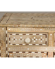 Anglo Style Mango Wood Buffet with Geometric Bone Inlay-10. Asian & Chinese Furniture, Art, Antiques, Vintage Home Décor for sale at FEA Home