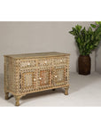 Anglo Style Mango Wood Buffet with Geometric Bone Inlay-14. Asian & Chinese Furniture, Art, Antiques, Vintage Home Décor for sale at FEA Home