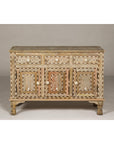 Anglo Style Mango Wood Buffet with Geometric Bone Inlay-2. Asian & Chinese Furniture, Art, Antiques, Vintage Home Décor for sale at FEA Home