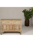 Anglo Style Mango Wood Buffet with Geometric Bone Inlay-4. Asian & Chinese Furniture, Art, Antiques, Vintage Home Décor for sale at FEA Home