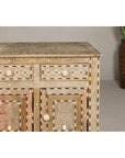 Anglo Style Mango Wood Buffet with Geometric Bone Inlay-6. Asian & Chinese Furniture, Art, Antiques, Vintage Home Décor for sale at FEA Home