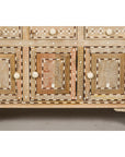Anglo Style Mango Wood Buffet with Geometric Bone Inlay-8. Asian & Chinese Furniture, Art, Antiques, Vintage Home Décor for sale at FEA Home