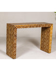 Handmade Mango Wood Linear Console Table with Geometric Bone Inlay-11. Asian & Chinese Furniture, Art, Antiques, Vintage Home Décor for sale at FEA Home