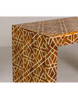 Handmade Mango Wood Linear Console Table with Geometric Bone Inlay-12. Asian & Chinese Furniture, Art, Antiques, Vintage Home Décor for sale at FEA Home
