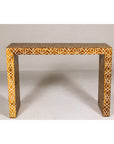 Handmade Mango Wood Linear Console Table with Geometric Bone Inlay-16. Asian & Chinese Furniture, Art, Antiques, Vintage Home Décor for sale at FEA Home