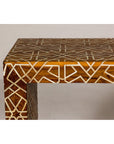 Handmade Mango Wood Linear Console Table with Geometric Bone Inlay-9. Asian & Chinese Furniture, Art, Antiques, Vintage Home Décor for sale at FEA Home