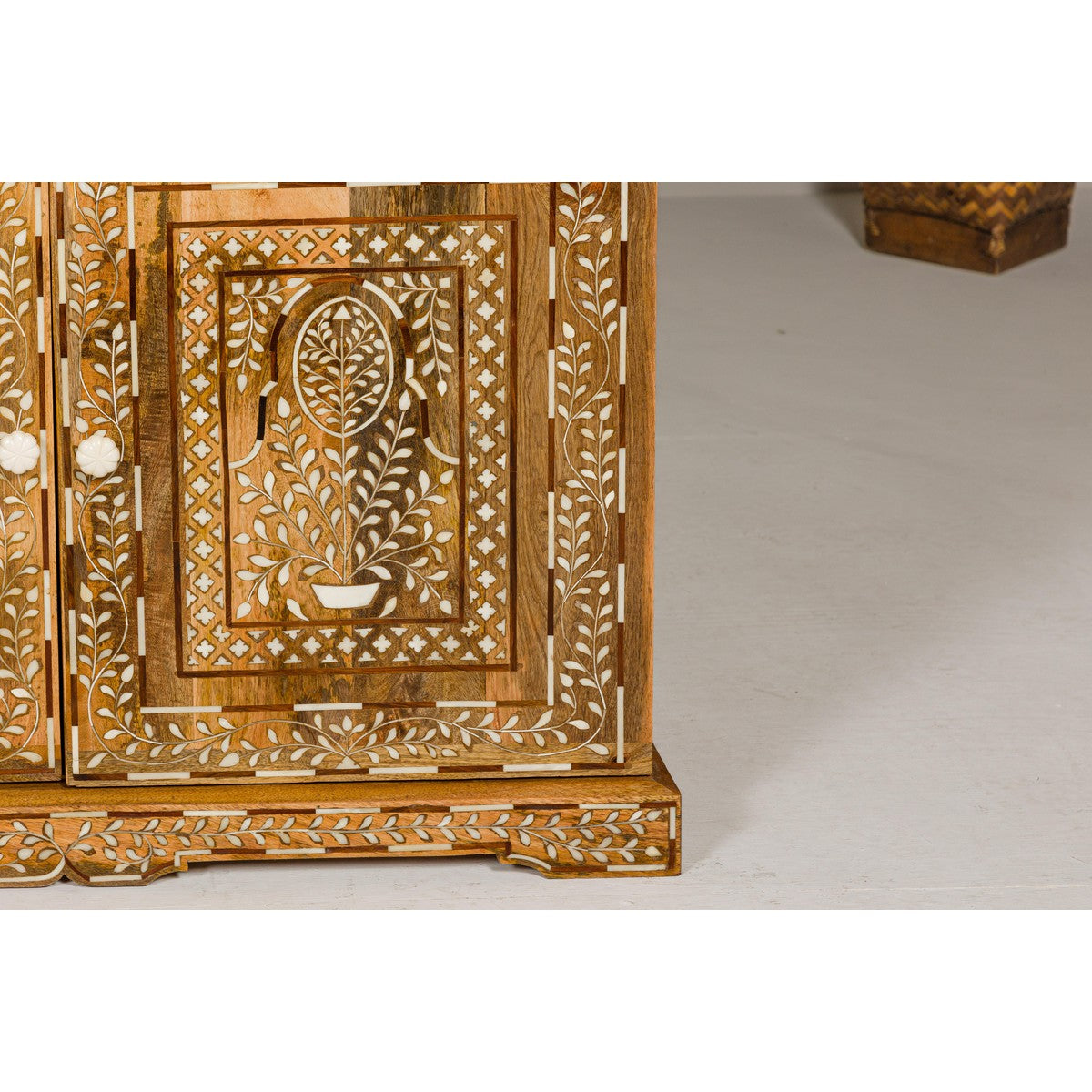 Anglo Style Mango Wood and Bone Inlay Two-Drawer over Two Door Buffet-9. Asian & Chinese Furniture, Art, Antiques, Vintage Home Décor for sale at FEA Home