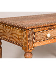 Anglo Style Mango Wood Console or Desk with Three Drawers and Bone Inlay-13. Asian & Chinese Furniture, Art, Antiques, Vintage Home Décor for sale at FEA Home