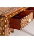 Anglo Style Mango Wood Console or Desk with Three Drawers and Bone Inlay-14. Asian & Chinese Furniture, Art, Antiques, Vintage Home Décor for sale at FEA Home