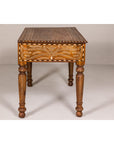 Anglo Style Mango Wood Console or Desk with Three Drawers and Bone Inlay-15. Asian & Chinese Furniture, Art, Antiques, Vintage Home Décor for sale at FEA Home
