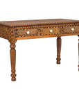 Anglo Style Mango Wood Console or Desk with Three Drawers and Bone Inlay-1. Asian & Chinese Furniture, Art, Antiques, Vintage Home Décor for sale at FEA Home
