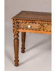 Anglo Style Mango Wood Console or Desk with Three Drawers and Bone Inlay-8. Asian & Chinese Furniture, Art, Antiques, Vintage Home Décor for sale at FEA Home