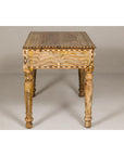Anglo Style Mango Wood Desk with Drawers, Bone Inlay and Light Patina-13. Asian & Chinese Furniture, Art, Antiques, Vintage Home Décor for sale at FEA Home