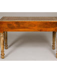 Anglo Style Mango Wood Desk with Drawers, Bone Inlay and Light Patina-16. Asian & Chinese Furniture, Art, Antiques, Vintage Home Décor for sale at FEA Home