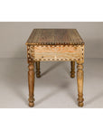Anglo Style Mango Wood Desk with Drawers, Bone Inlay and Light Patina-17. Asian & Chinese Furniture, Art, Antiques, Vintage Home Décor for sale at FEA Home