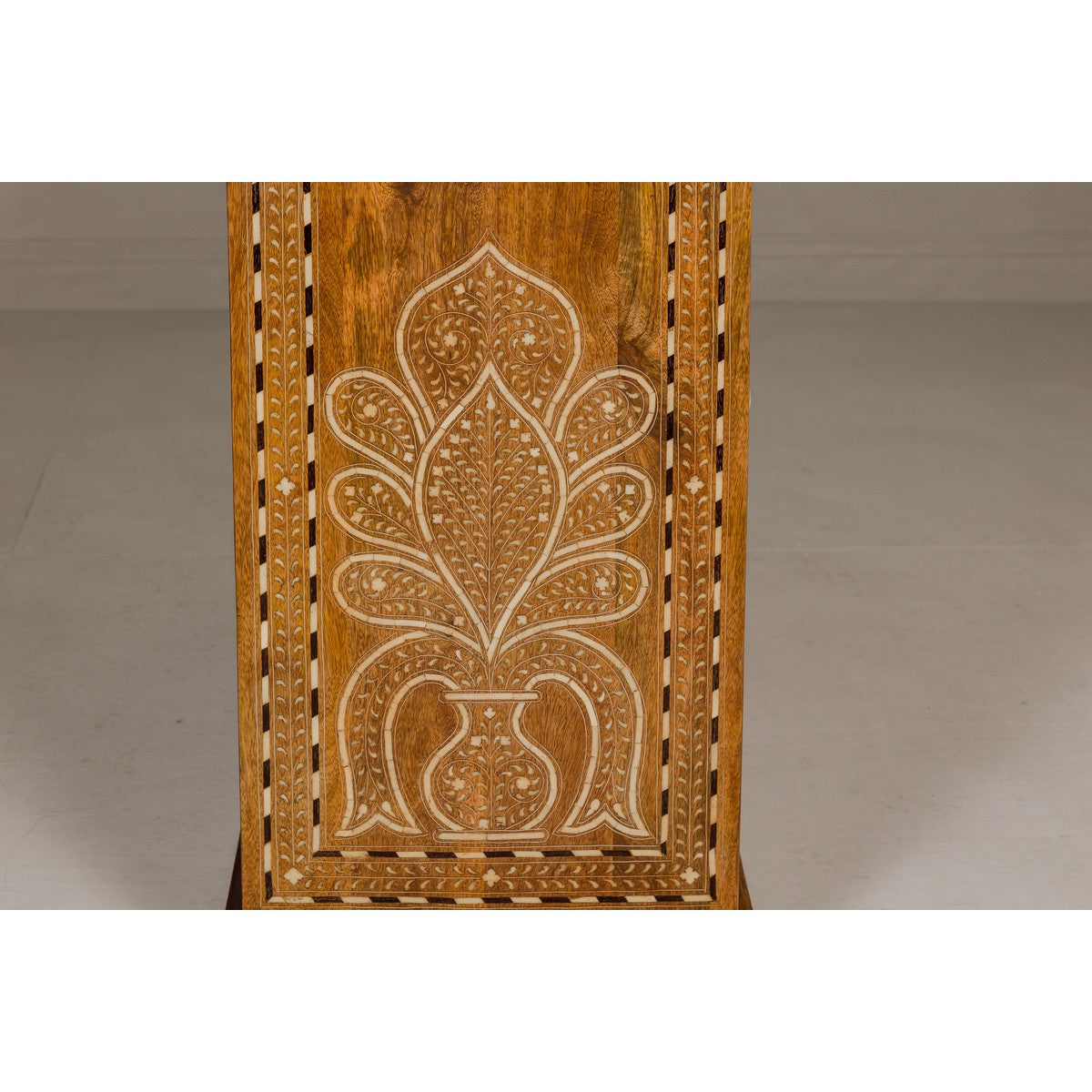 Anglo Indian Style Mango Wood Chest with Four Drawers and Floral Bone Inlay-15. Asian & Chinese Furniture, Art, Antiques, Vintage Home Décor for sale at FEA Home