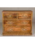 Anglo Indian Style Mango Wood Chest with Four Drawers and Floral Bone Inlay-2. Asian & Chinese Furniture, Art, Antiques, Vintage Home Décor for sale at FEA Home
