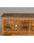 Anglo Indian Style Mango Wood Chest with Four Drawers and Floral Bone Inlay-4. Asian & Chinese Furniture, Art, Antiques, Vintage Home Décor for sale at FEA Home