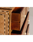 Anglo-Indian Four-Drawer Vintage Dresser Chest with Floral Bone Inlay Design-13. Asian & Chinese Furniture, Art, Antiques, Vintage Home Décor for sale at FEA Home