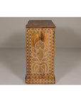 Anglo-Indian Four-Drawer Vintage Dresser Chest with Floral Bone Inlay Design-14. Asian & Chinese Furniture, Art, Antiques, Vintage Home Décor for sale at FEA Home