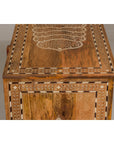 Anglo-Indian Four-Drawer Vintage Dresser Chest with Floral Bone Inlay Design-17. Asian & Chinese Furniture, Art, Antiques, Vintage Home Décor for sale at FEA Home