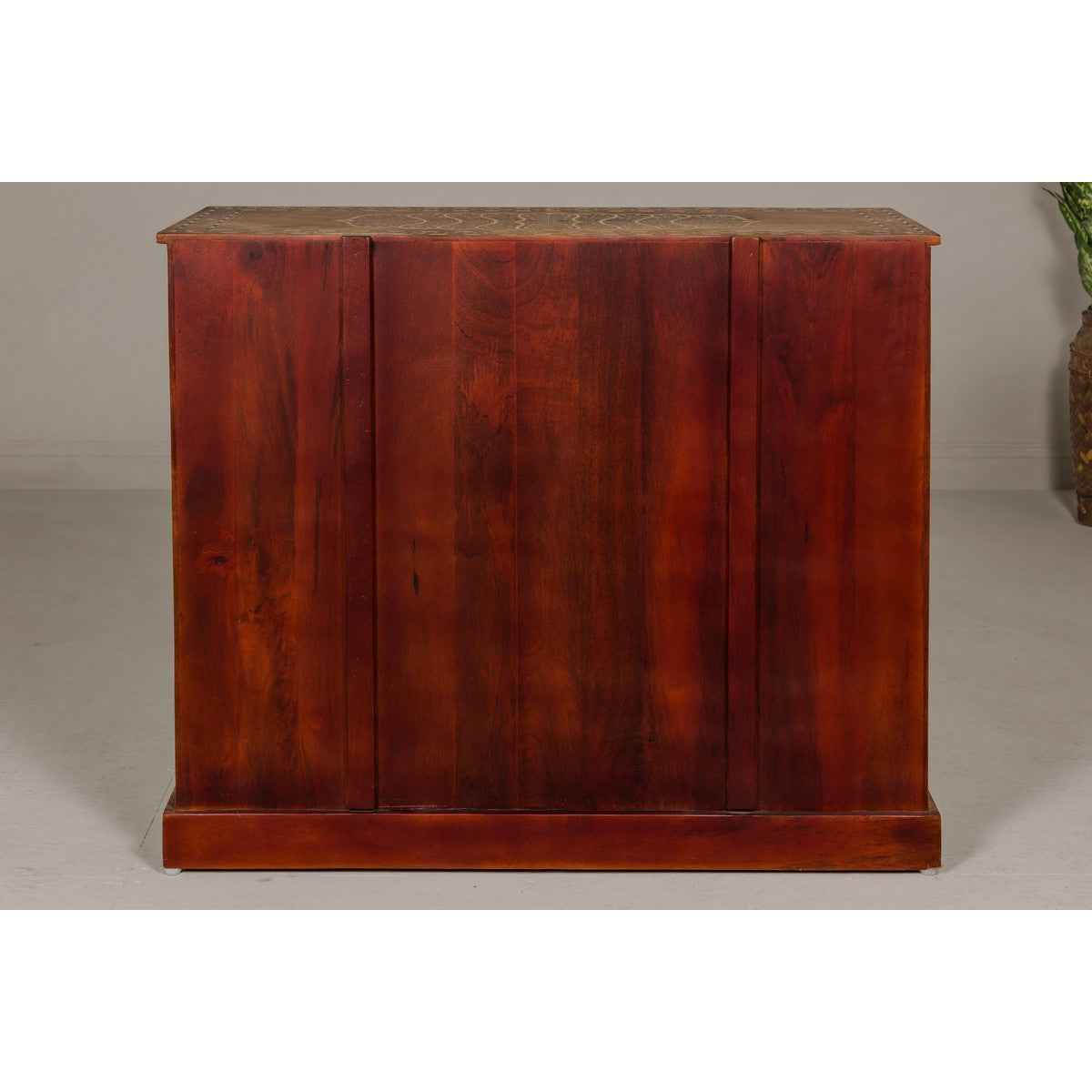Anglo-Indian Four-Drawer Vintage Dresser Chest with Floral Bone Inlay Design-18. Asian & Chinese Furniture, Art, Antiques, Vintage Home Décor for sale at FEA Home