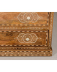 Anglo-Indian Four-Drawer Vintage Dresser Chest with Floral Bone Inlay Design-7. Asian & Chinese Furniture, Art, Antiques, Vintage Home Décor for sale at FEA Home