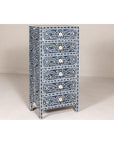 Blue and White Anglo Style Inlaid Mother of Pearl Tall Chest-13. Asian & Chinese Furniture, Art, Antiques, Vintage Home Décor for sale at FEA Home