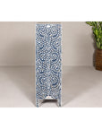 Blue and White Anglo Style Inlaid Mother of Pearl Tall Chest-14. Asian & Chinese Furniture, Art, Antiques, Vintage Home Décor for sale at FEA Home