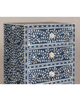 Blue and White Anglo Style Inlaid Mother of Pearl Tall Chest-16. Asian & Chinese Furniture, Art, Antiques, Vintage Home Décor for sale at FEA Home