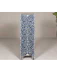 Blue and White Anglo Style Inlaid Mother of Pearl Tall Chest-18. Asian & Chinese Furniture, Art, Antiques, Vintage Home Décor for sale at FEA Home