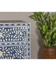 Blue and White Anglo Style Inlaid Mother of Pearl Tall Chest-6. Asian & Chinese Furniture, Art, Antiques, Vintage Home Décor for sale at FEA Home